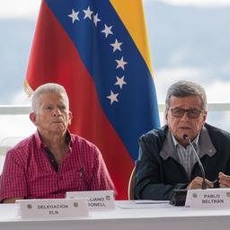 Mitglieder der Delegation der Guerillagruppe ELN während den Verhandlungen in Caracas.