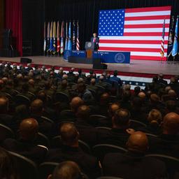 US-Präsident Trump spricht vor US-Militärs in Quantico