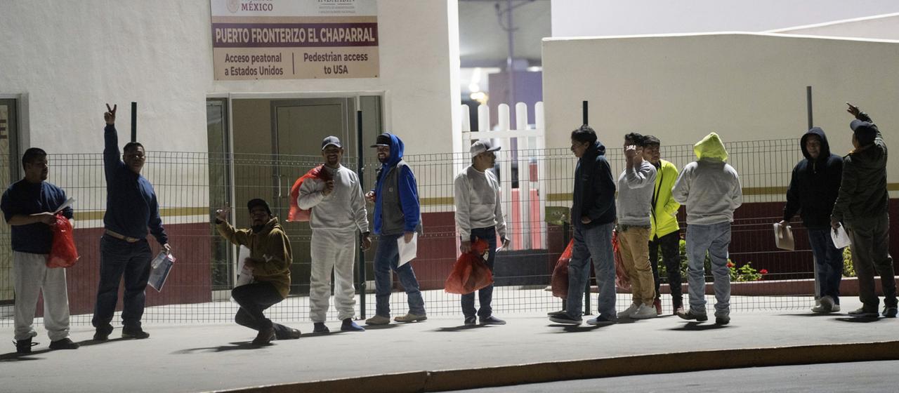 Aus den USA nach Mexiko deportierte Migranten.