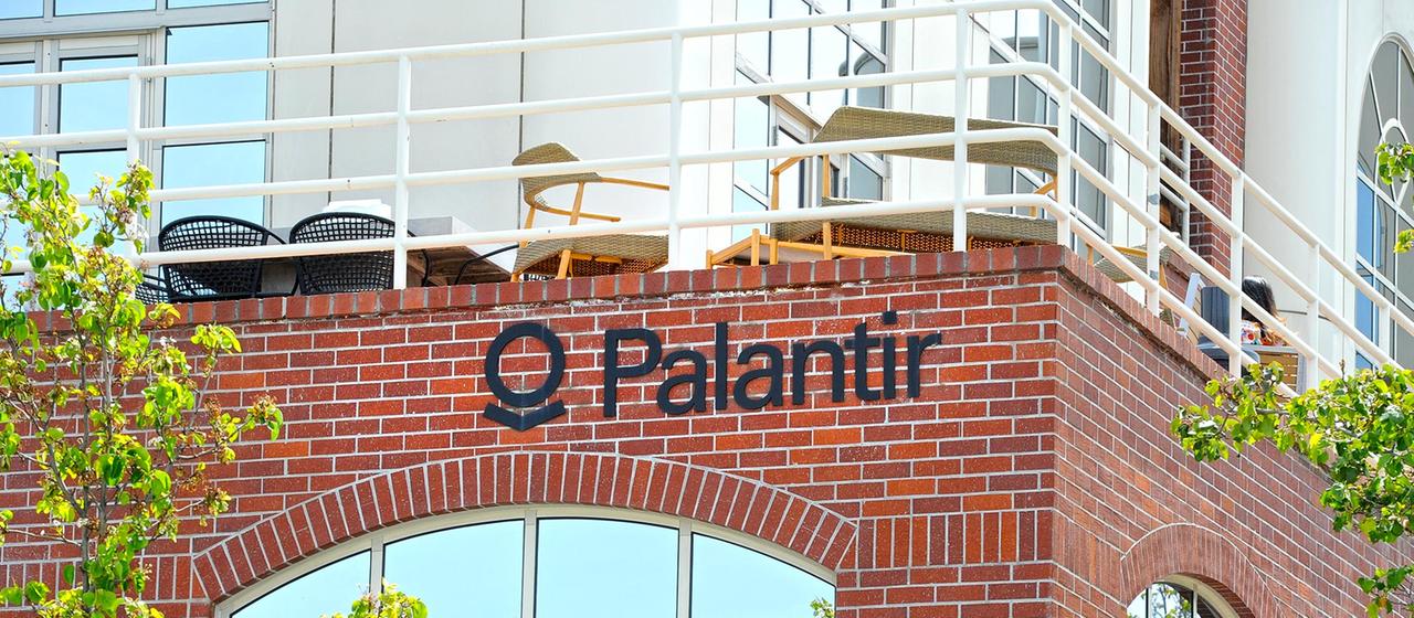 Palantir Zentrale in Palo Alto, USA.