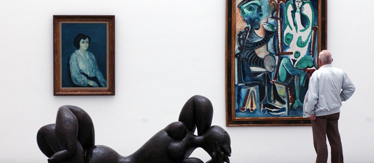 In einer Ausstellung ist das Gemälde 