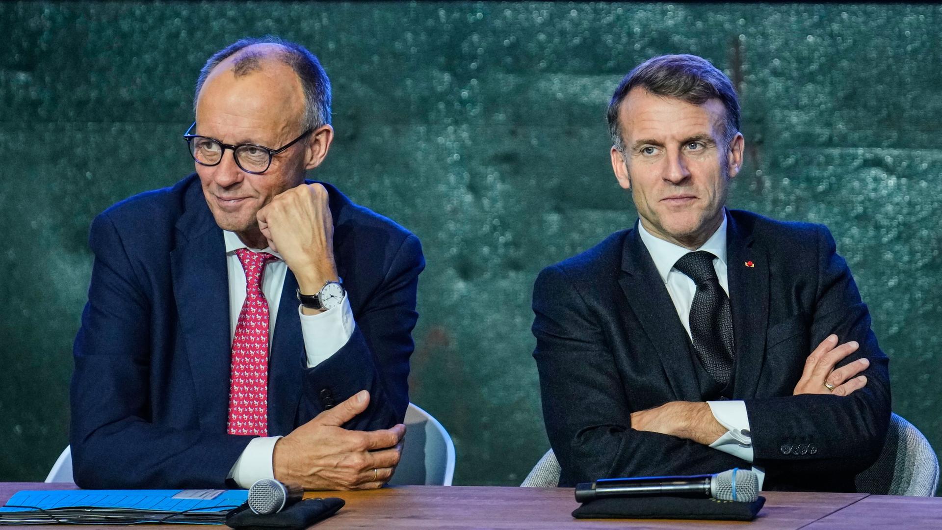 Friedrich Merz und Emmanuel Macron | Ebrahim Noroozi/Pool AP/dpa