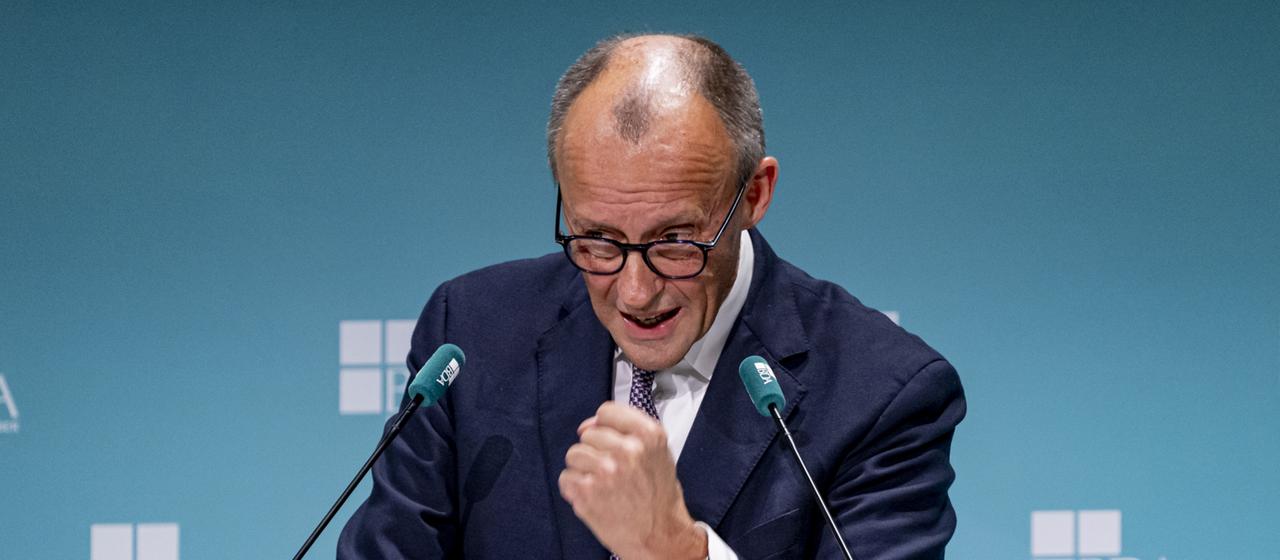 Friedrich Merz spricht beim Arbeitgebertag 2025 in Berlin