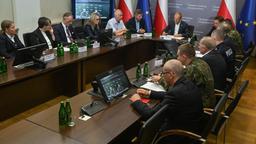 Sondersitzung im Regierungssicherheitszentrum (RCB) in Warschau, Polen.