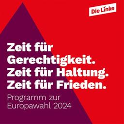 Titelseite des Wahlprogramms der Partei Die Linke zur Europawahl 2024