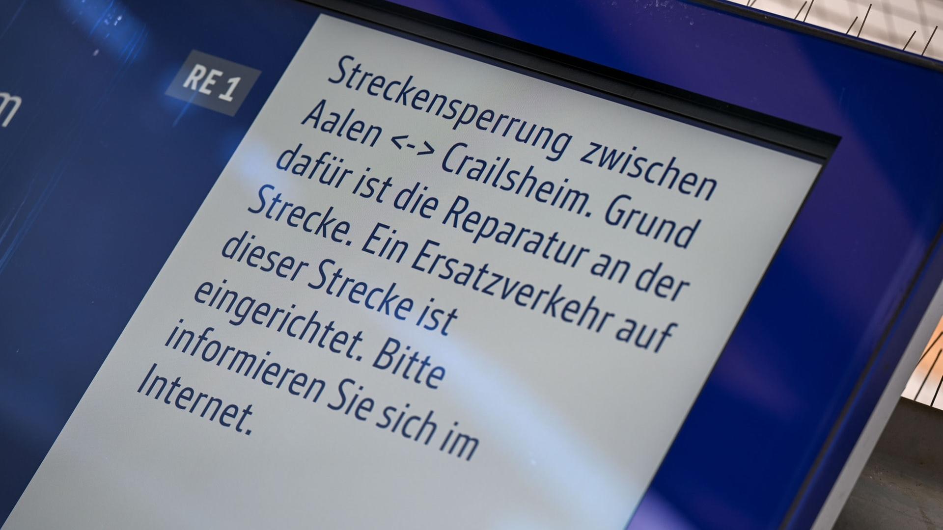 Wegen Gleisbruch: Keine Züge zwischen Aalen und Crailsheim