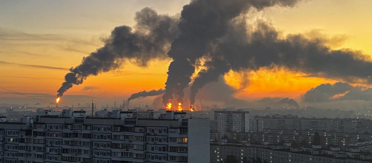 莫斯科的 Feuer und Rauchwolken