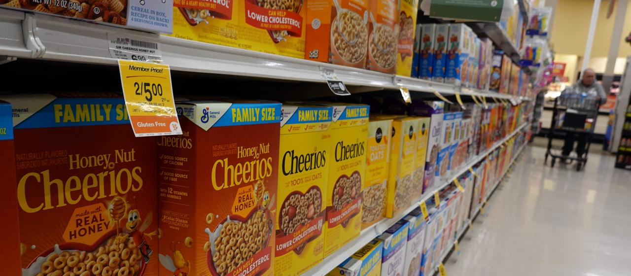 Hochverarbeitete Lebensmittel in einem Supermarkt in den USA