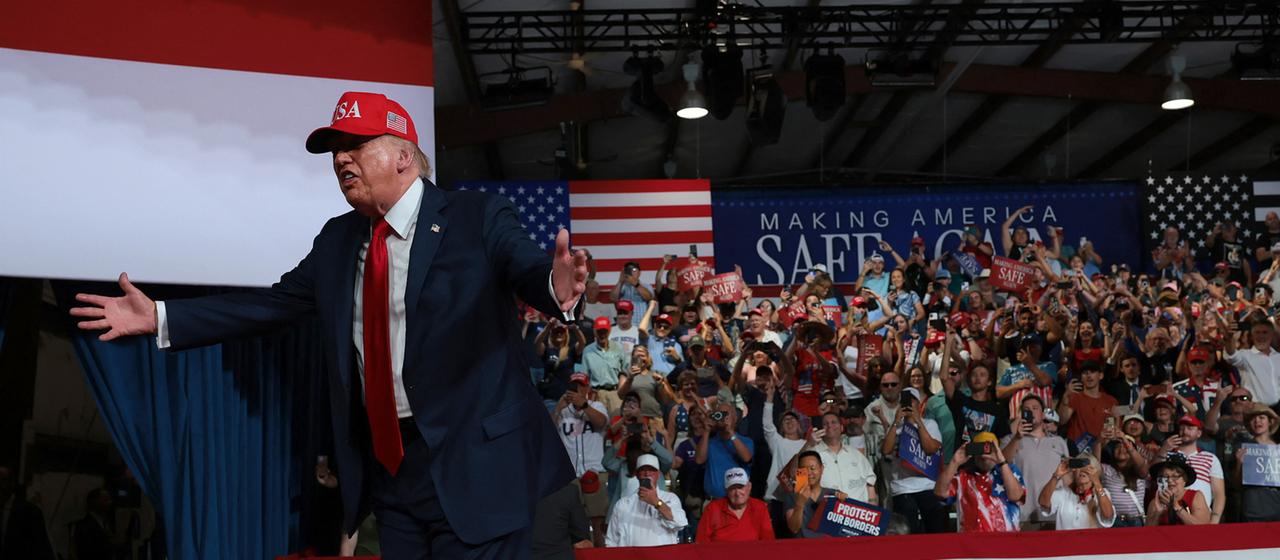 Donald Trump beim Wahlkampf in den USA