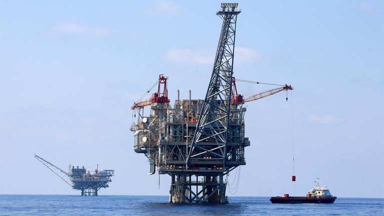 Bohrinsel im israelischen Offshore Gasfeld Tamar.