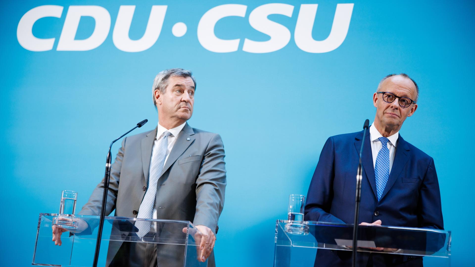 CSU-Chef Söder und CDU-Chef Merz | EPA