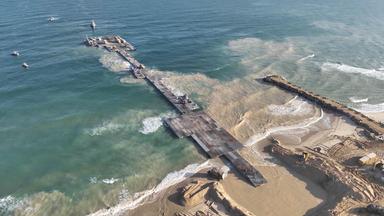Schwimmenden Pier im Mittelmeer vor dem Gazastreifen