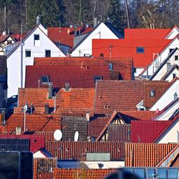 Blick auf eine Wohnsiedlung, Renningen, Baden-Württemberg.