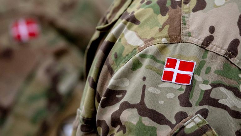 Dänische Soldaten stehen in Uniform.