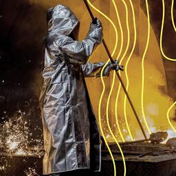 Ein Stahlarbeiter bei der Arbeit.