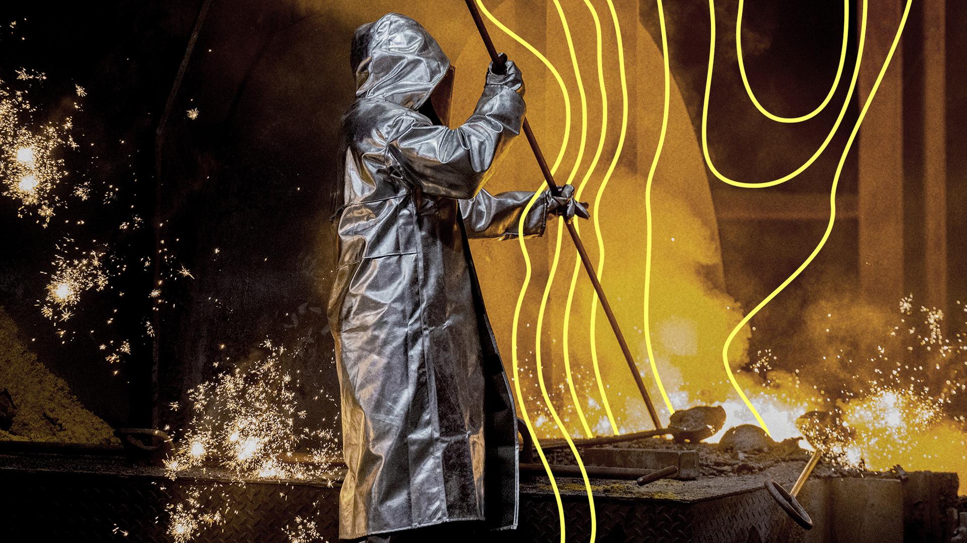 Ein Stahlarbeiter bei der Arbeit. | picture alliance/ dpa, Rolf Vennenbernd