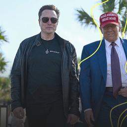 Der designierte US-Präsident Donald Trump spaziert mit Elon Musk vor dem Start des sechsten Testflugs der SpaceX Starship-Rakete am Dienstag, 19. November 2024, in Boca Chica, Texas.