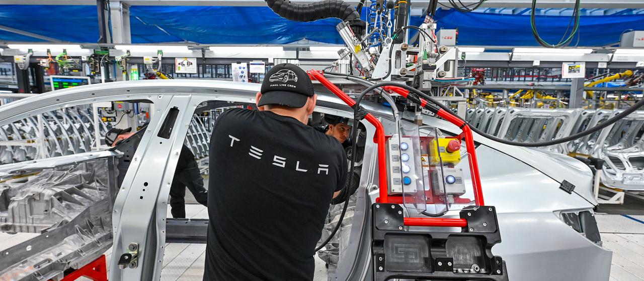  Produktion in der Tesla Gigafactory Berlin Brandenburg.