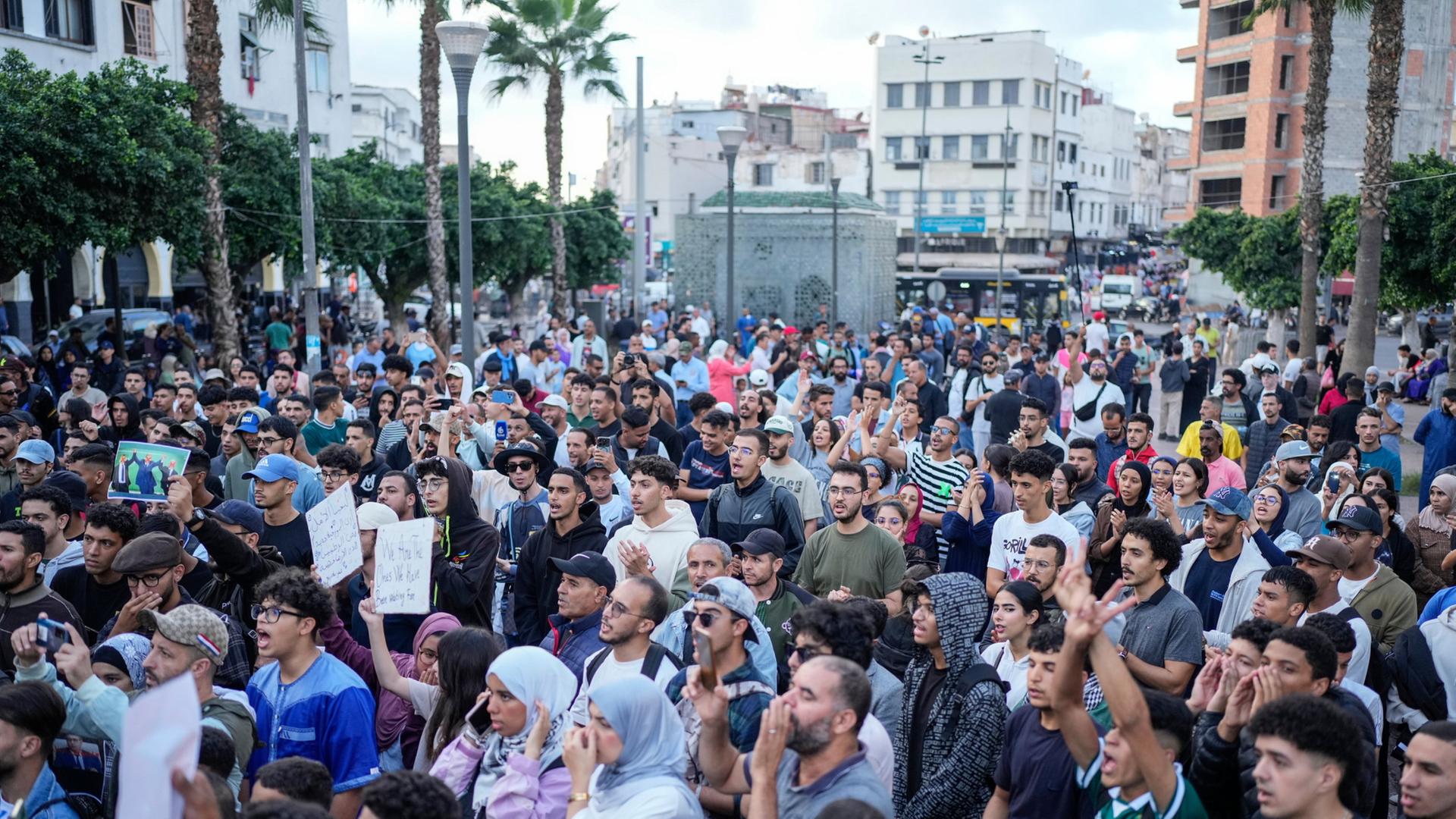 Protestierende in Marokko. | AP