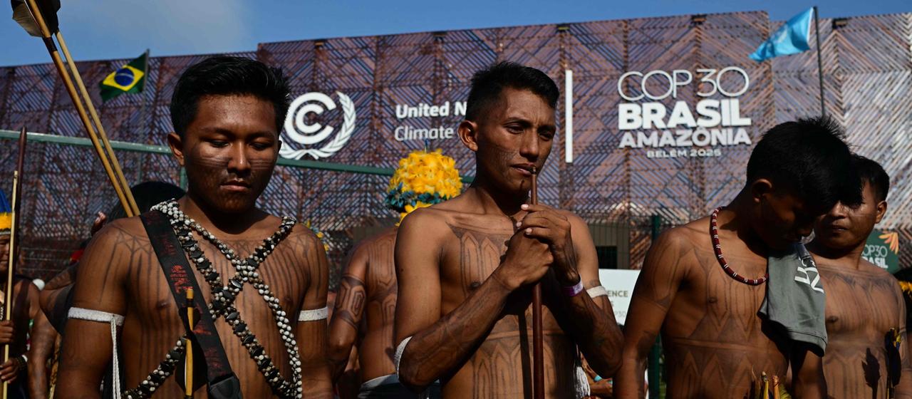 Angehörige der Mundurukú in Belém