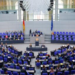 Blick auf den Plenarsaal im Bundestag