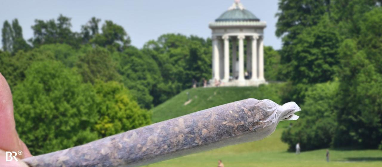 FOTOMONTAGE: Cannabis-Verbot im Englischen Garten
