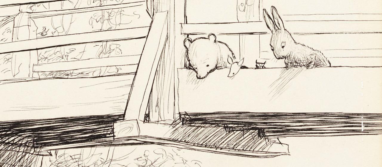 Eine Zeichnung von Winnie Puh aus dem Jahr 1926.