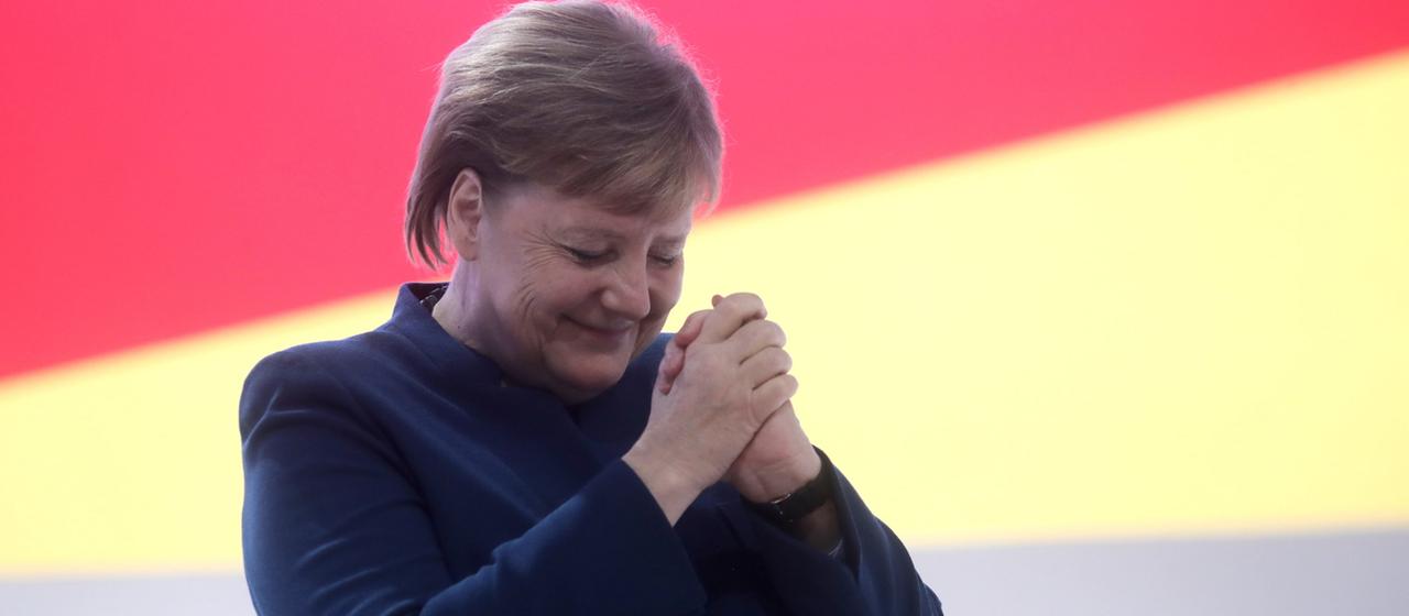 Merkel nach ihrer letzten Rede als Vorsitzende | dpa Merkel nach ihrer letzten Rede als Vorsitzende