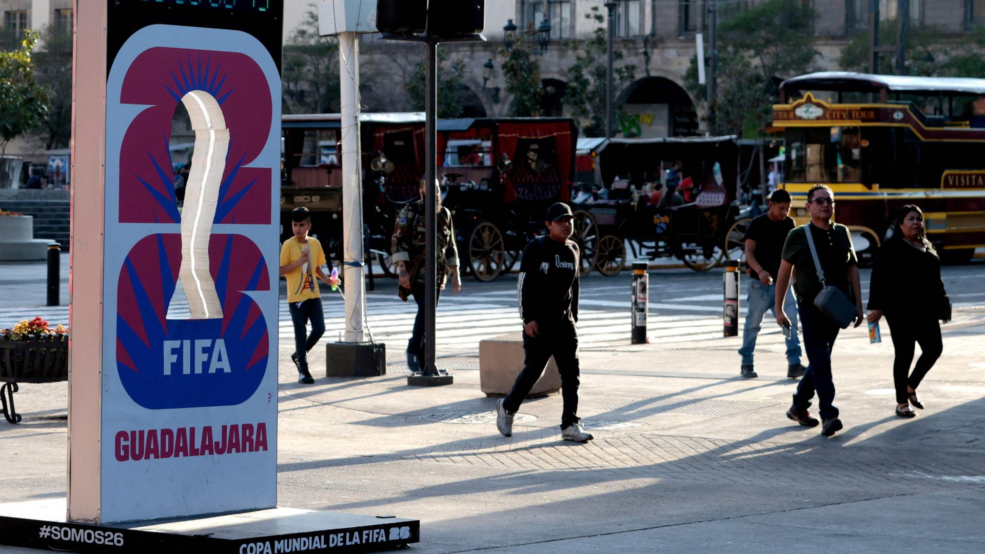 Countdown zur WM in Guadalajara, Mexiko. | AFP