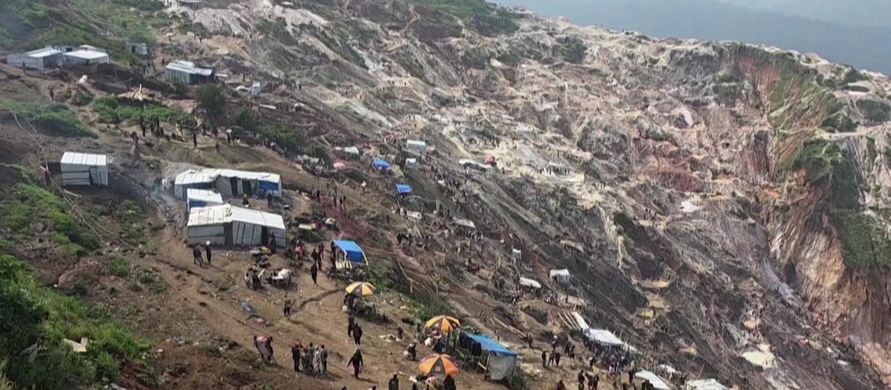 The site of the Rubaya coltan mine in North Kivu 