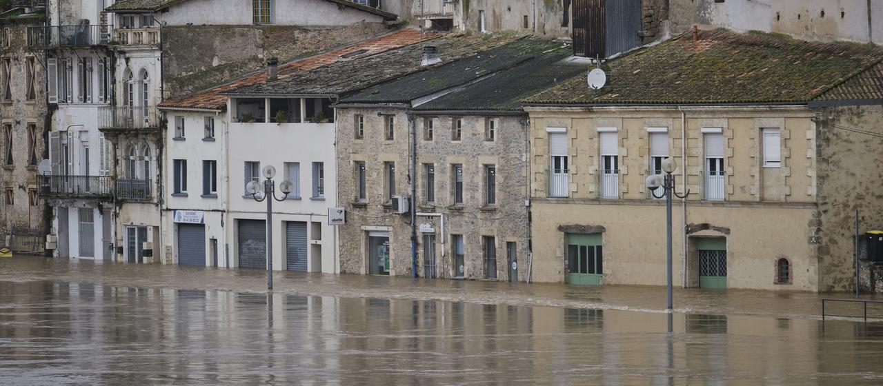 Überschwemmungen in Frankreich infolge des Sturmtiefs "Nils".
