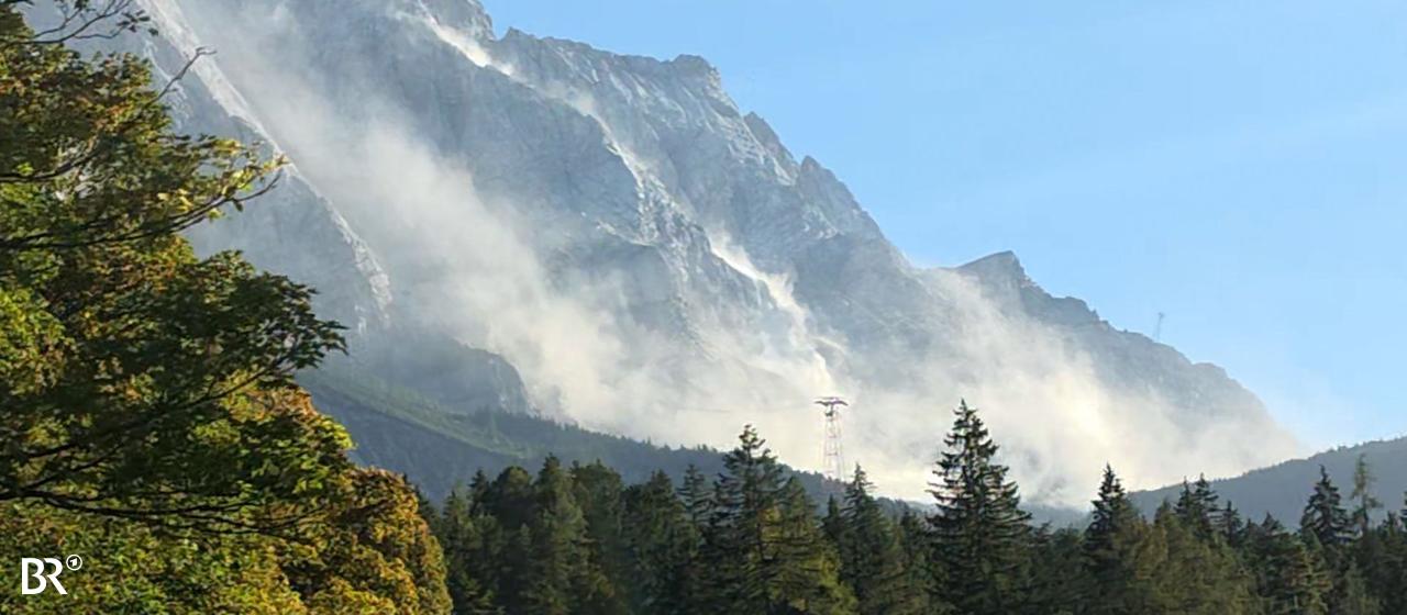Felssturz an Zugspitze – Staubwolke kilometerweit sichtbar