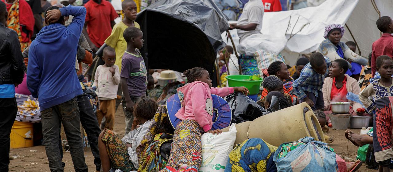 Kongolesische Zivilisten in einem Aufnahmezentrum in Gatumba