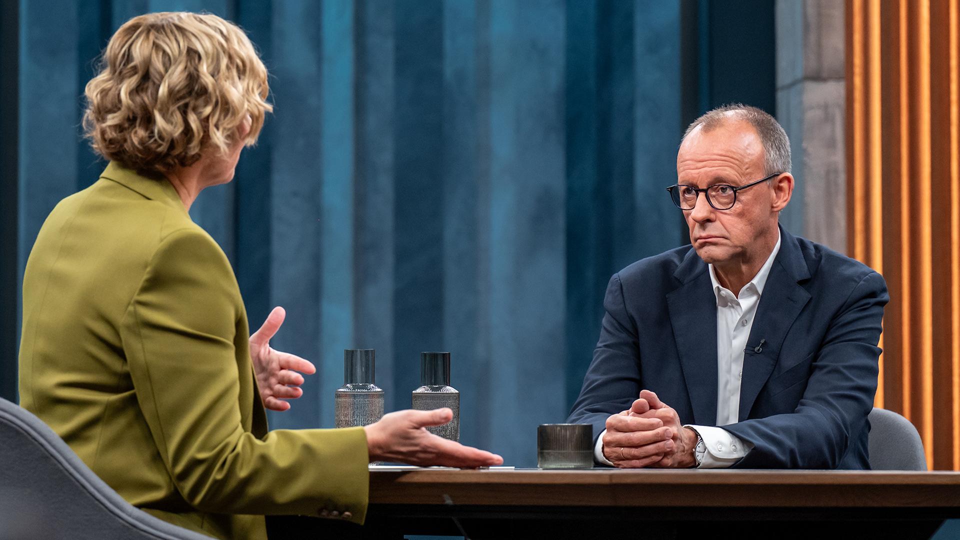 Caren Miosga Friedrich Merz | Thomas Ernst/NDR/ARD/dpa