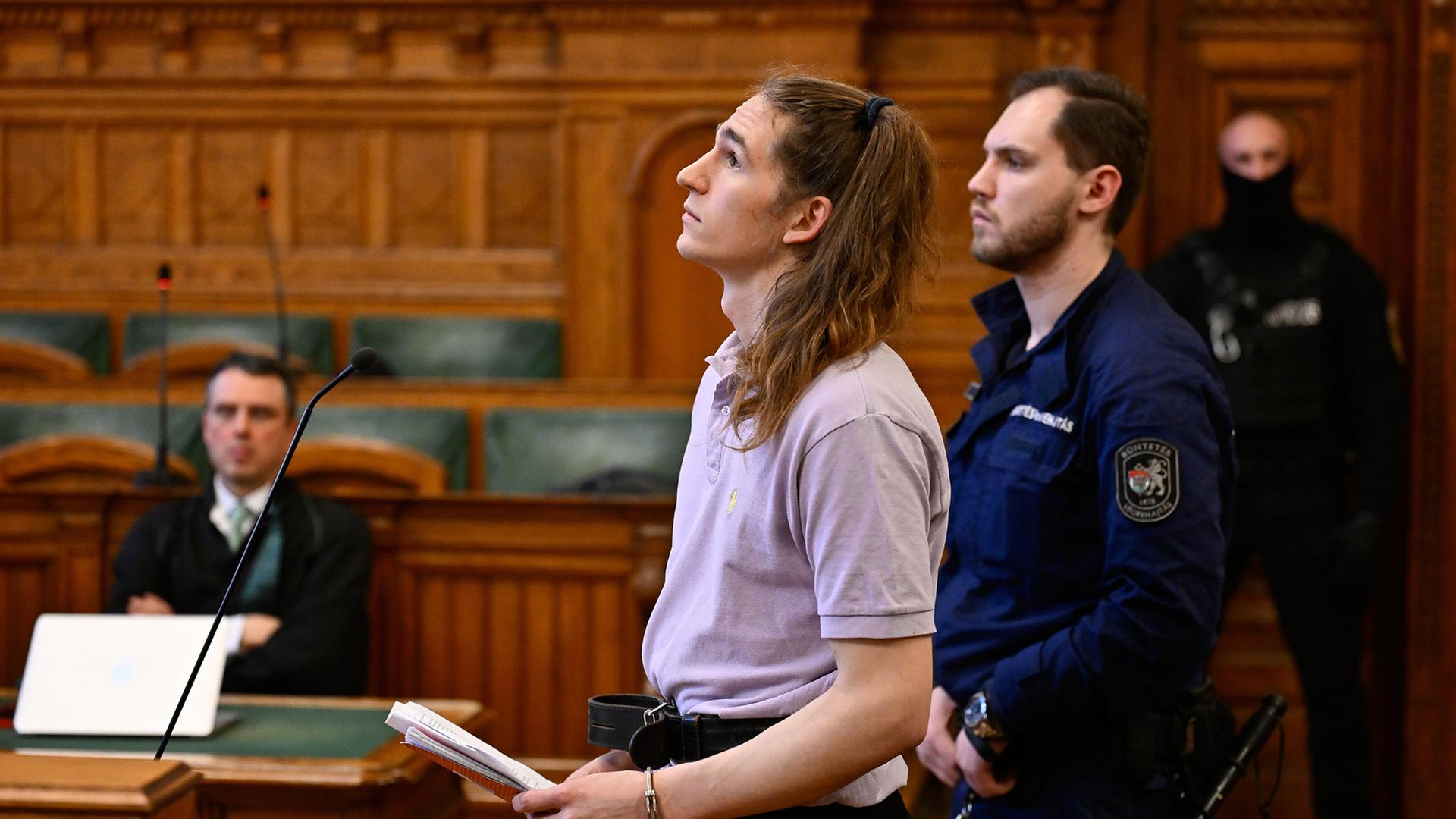 Maja T. im Gerichtssaal in Budapest. | AP