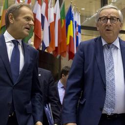 Donald Tusk (l.), Präsident des Europäischen Rates, und Jean-Claude Juncker, Präsident der Europäischen Kommission.