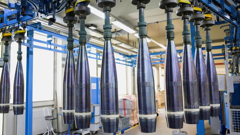 Herstellung von Artilleriegeschossen bei Rheimetall in Unterlüß (Niedersachsen)