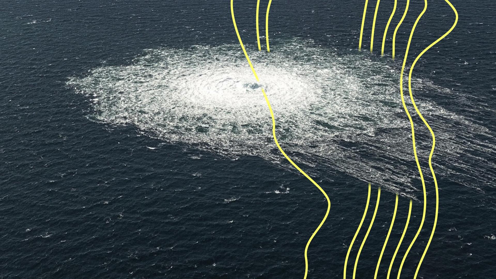 Gasleck an der Nordstream 2 aus der Sicht der F-16-Abwehrbereitschaft der dÃ¤nischen StreitkrÃ¤fte auf Bornholm. | picture alliance / TT NYHETSBYR?N, Danska Forsvaret