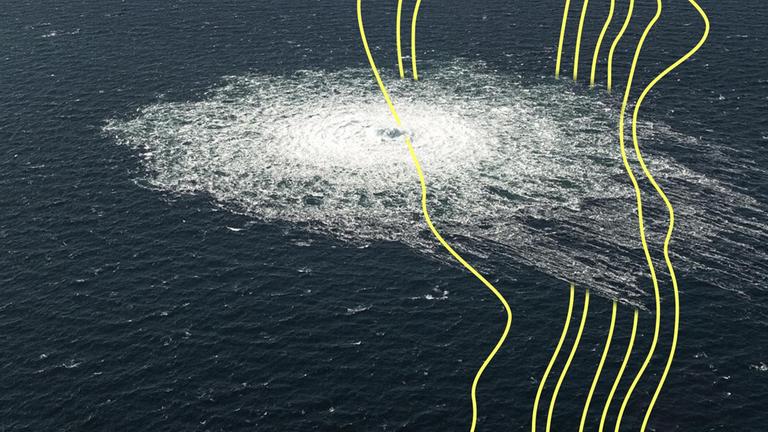 Gasleck an der Nordstream 2 aus der Sicht der F-16-Abwehrbereitschaft der dänischen Streitkräfte auf Bornholm.