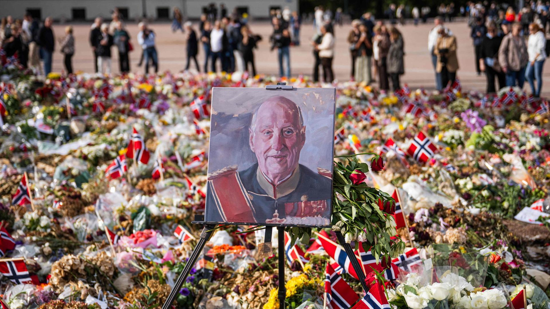Ein Portrait von Norwegens verstorbenen König Harald V. | AFP