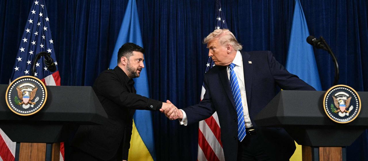 Selenskyj und Trump während der Pressekonferenz