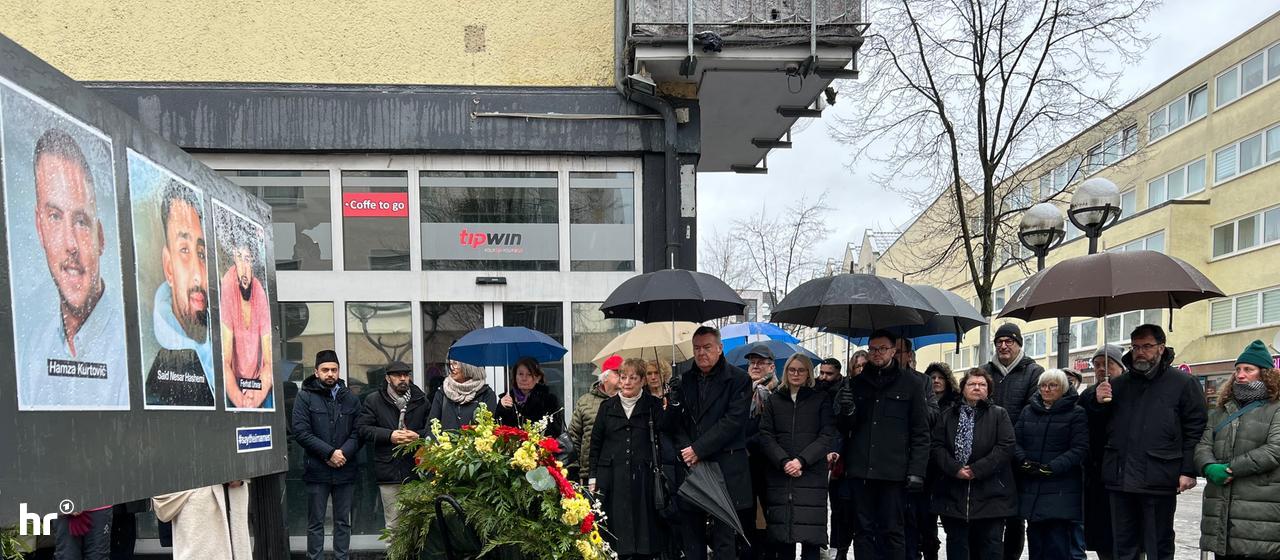 Kranzniederlegung anlässlich des 6. Jahrestags des Anschlags von Hanau