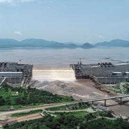 Luftaufnahme des "Grand Ethiopian Renaissance Dam" am Blauen Nil in Guba, im Nordwesten Äthiopiens (Archivbild  20. Juli 2020)
