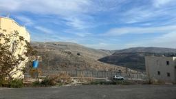 Blick von israelischer Seite Golanhöhen auf syrische Pufferzone