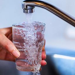Trinkwasser läuft aus einem Wasserhahn in ein Glas. Trinkwasser aus dem Bodensee wird teurer