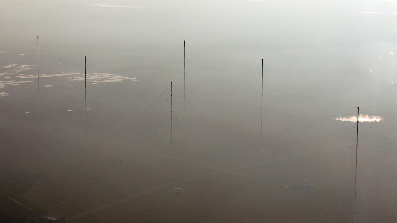 Luftbild der Marinefunksendestelle und des Längstwellensenders der Deutschen Marine in Rhauderfehn (Landkreis Leer). | picture alliance / dpa