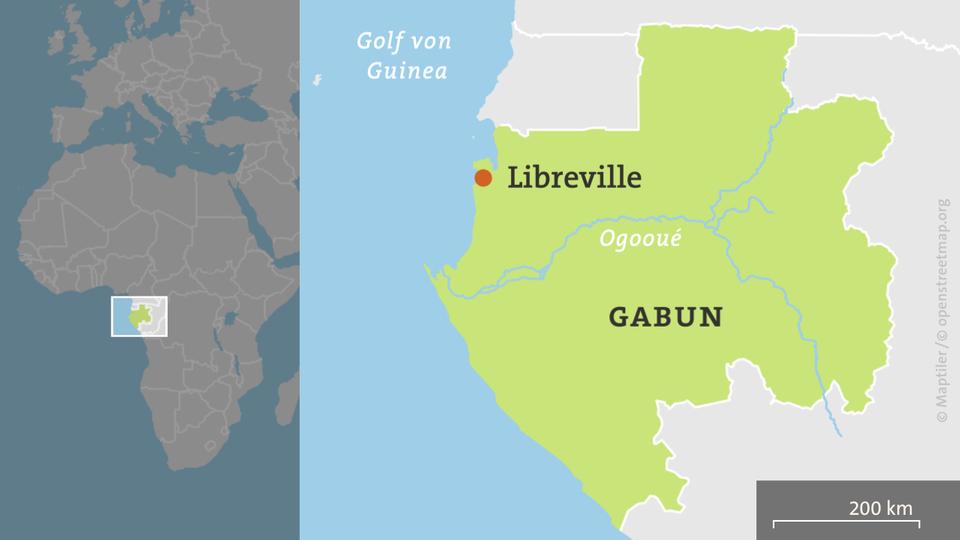 Karte: Gabun mit Hauptstadt Libreville
