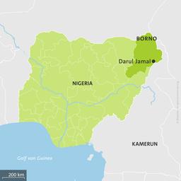 Karte: Darul Jamal in der Region Borno, Nigeria