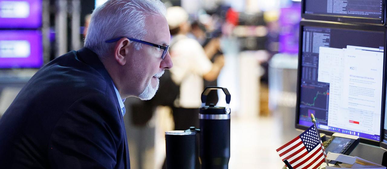 Börsenhändler auf dem Parkett der New Yorker Börse.