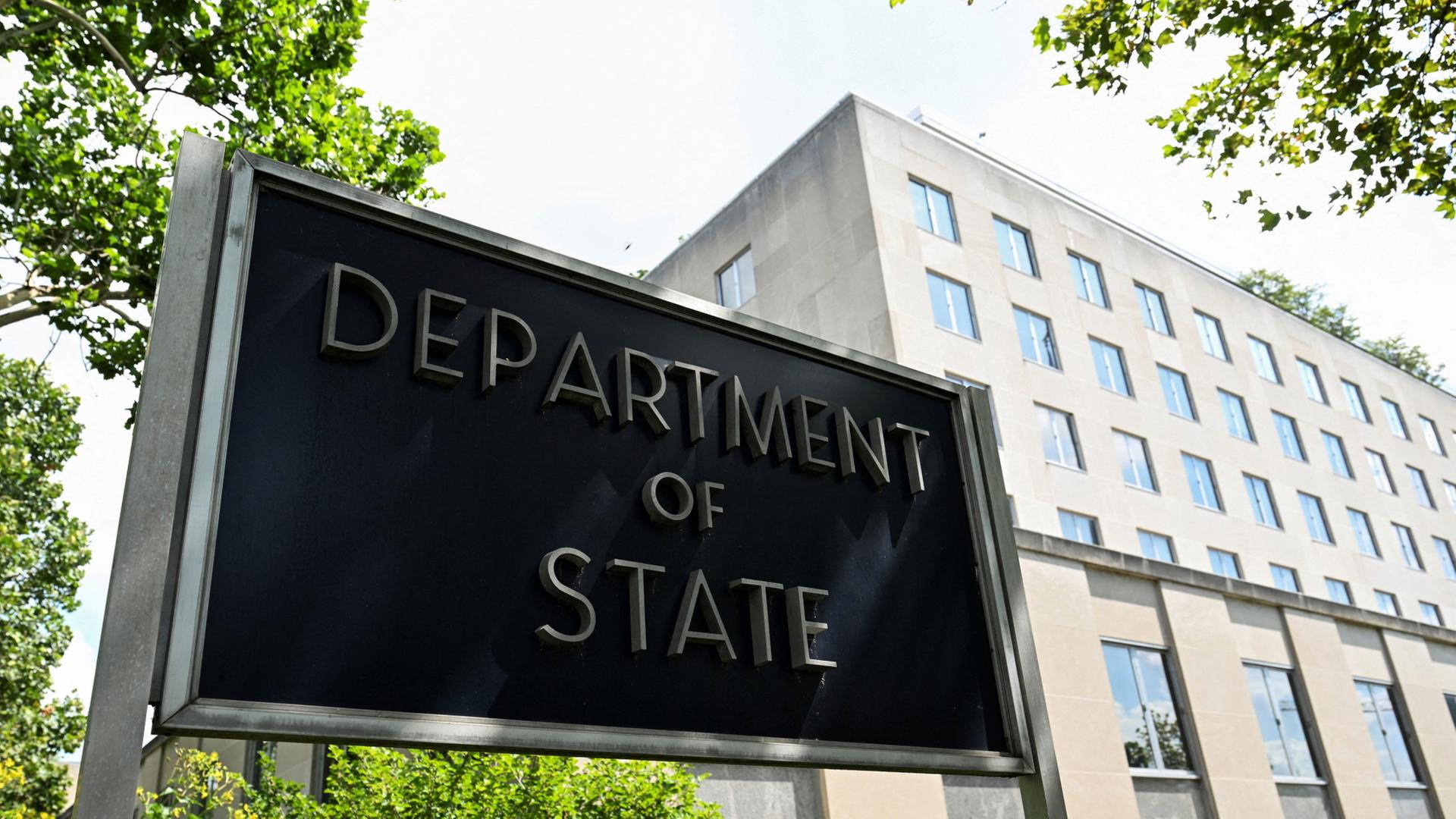 Schild am Außenministerium der USA | REUTERS